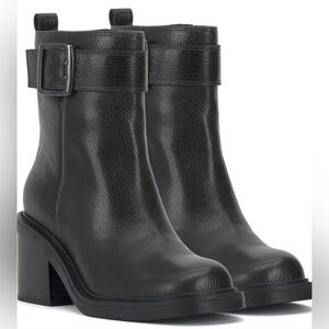Vince Camuto Black Leather Ankle Boots